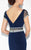 Cameron Blake - 117624 Patterned Beaded Illusion Sheath Gown In Blue