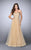 La Femme - Dazzling Ornate Sweetheart Long Evening Gown 22952 In Neutral