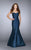La Femme Fitted Strapless Mermaid Evening Gown 22963 - 1 pc Navy In Size 2 Available in Blue