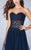 La Femme - Intricate Lace Sweetheart Illusion A-Line Long Evening Gown 22964 In Blue