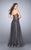 La Femme - Intricate Lace Sweetheart Illusion A-Line Long Evening Gown 22964 In Gray
