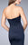 La Femme - Tuck-Sculpted Satin Sweetheart Long Evening Gown 23197 In Blue