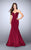 La Femme - Deep Sweetheart Mermaid Jersey Prom Dress 23227 in Red