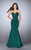 La Femme - Deep Sweetheart Mermaid Jersey Prom Dress 23227 in Green