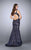 La Femme - Glamorous Sweetheart Laced Mermaid Gown 23258 In Blue