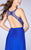 La Femme - Bedazzled Sleeveless V-Neck Long Chiffon Dress 23304 In Blue