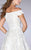 La Femme Off Shoulder Floral Lace A-Line Dress 23361  In White