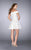 La Femme Off Shoulder Floral Lace A-Line Dress 23361  In White
