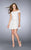 La Femme Off Shoulder Floral Lace A-Line Dress 23361  In White