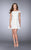 La Femme Off Shoulder Floral Lace A-Line Dress 23361  In White