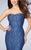 La Femme - Strapless Sweetheart Floral Lace Mermaid Dress 23410 In Blue