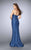 La Femme - Strapless Sweetheart Floral Lace Mermaid Dress 23410 In Blue