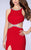 La Femme - Dazzling Halter Neck Cutout Jersey Dress 23418 In Red