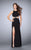 La Femme - Dazzling Halter Neck Cutout Jersey Dress 23418 In Black