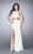 La Femme - Dazzling Halter Neck Cutout Jersey Dress 23418 In White