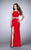 La Femme - Dazzling Halter Neck Cutout Jersey Dress 23418 In Red