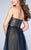 La Femme - Strapless Sweetheart Gold Shimmering Evening Dress 23455 In Blue and Gold