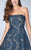 La Femme - Charming Strapless Laced Short Dress 23495 In Blue