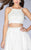 La Femme - Beaded Lace Halter Crop Top and Chiffon Skirt Cocktail Dress 23531 in White
