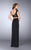 Delectable Black Lace Draped Two-Piece Evening Gown 23563.