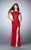 La Femme - All Lace Cutout Open Back Crystal Sparkle Prom Dress 23565 in Red