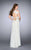 La Femme - All Lace Cutout Open Back Crystal Sparkle Prom Dress 23565 in White