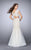Two Piece Crop Top Mermaid Lace And Tulle Prom Dress 23567 In White