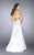 La Femme - Strapless Sweetheart Lace Bodice Open Back Prom Dress 23578 in White