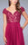 La Femme - Embellished Lace Applique Illusion Long Evening Gown 23587 In Pink