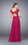 La Femme - Embellished Lace Applique Illusion Long Evening Gown 23587 In Pink