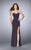 La Femme - Strapless Sweetheart Corset Jersey Dress 23592 In Gray