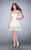 La Femme - Chic Sweetheart Illusion A-Line Short Cocktail Dress 23593 In White