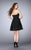 La Femme - Chic Sweetheart Illusion A-Line Short Cocktail Dress 23593 In Black