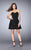 La Femme - Chic Sweetheart Illusion A-Line Short Cocktail Dress 23593 In Black