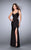 La Femme - Sleeveless Sweetheart Cutout Long Jersey Dress 23594 In Black