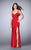 La Femme - Sleeveless Sweetheart Cutout Long Jersey Dress 23594 In Red