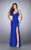 La Femme - Sleeveless Sweetheart Cutout Long Jersey Dress 23594 In Blue