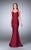La Femme - Beautiful Beaded Sweetheart Fit And Flare Jersey Gown 23625 In Red
