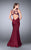 La Femme - Beautiful Beaded Sweetheart Fit And Flare Jersey Gown 23625 In Red