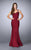 La Femme - Beautiful Beaded Sweetheart Fit And Flare Jersey Gown 23625 In Red
