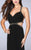 La Femme - 23632 Bejeweled Tuck-Sculpted Sweetheart Long Evening Gown in Black