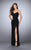 La Femme - Bejeweled Sleeveless Sweetheart Ruched Jersey Gown 23636 In Black