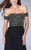 La Femme - Opulent Off-Shoulder Beaded Long Evening Gown 23644 In Black