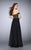 La Femme - Opulent Off-Shoulder Beaded Long Evening Gown 23644 In Black