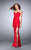 La Femme - Scrumptious Laced Sweetheart Sheath Long Evening Gown 23650 In Red