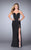 La Femme - Scrumptious Laced Sweetheart Sheath Long Evening Gown 23650 In Black