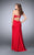 La Femme - Scrumptious Laced Sweetheart Sheath Long Evening Gown 23650 In Red