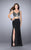 La Femme - Entwined Sweetheart Sheath Long Evening Gown 23653 In Black