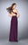 La Femme - Sleeveless High Neck front Keyhole Cutout Jersey Dress 23655 In Purple