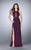 La Femme - Sleeveless High Neck front Keyhole Cutout Jersey Dress 23655 In Purple